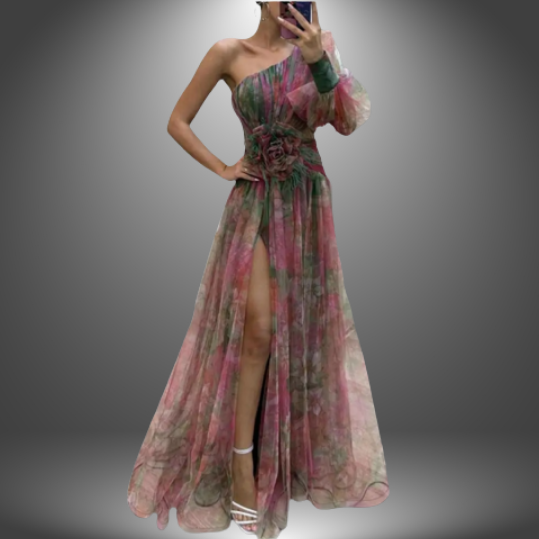 W&N™ | Vibrant One-Shoulder Floral Maxi Dress