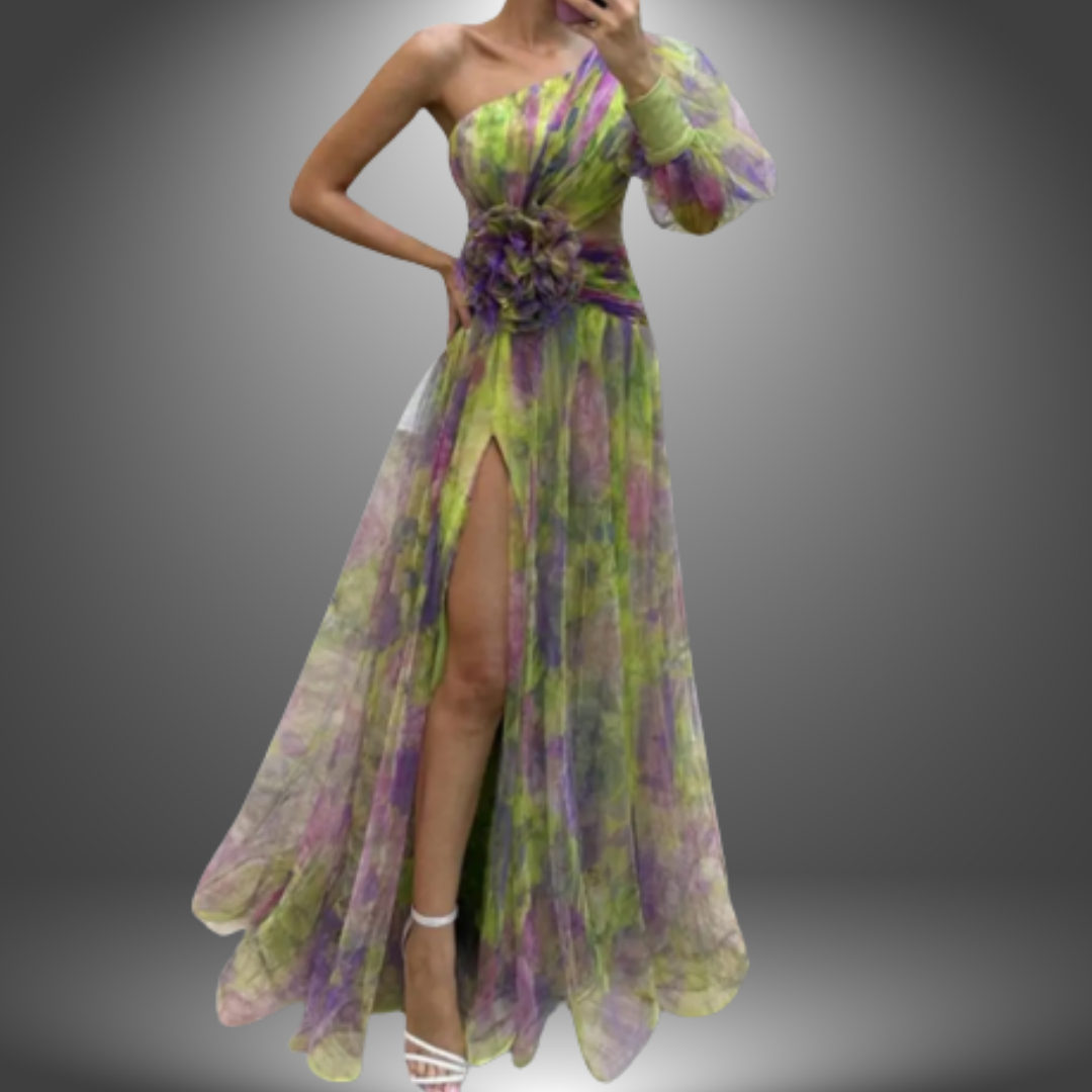 W&N™ | Vibrant One-Shoulder Floral Maxi Dress