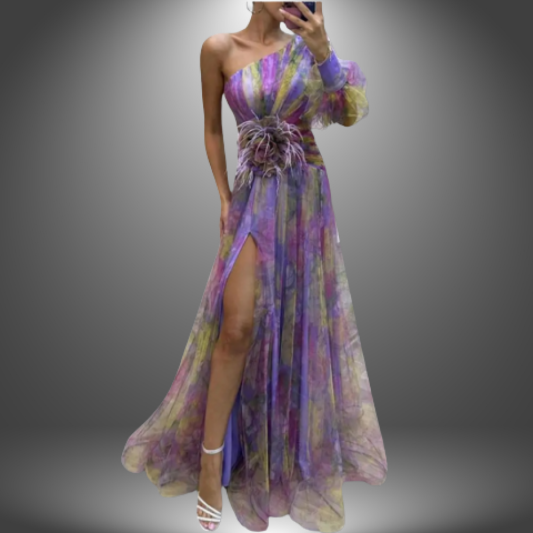 W&N™ | Vibrant One-Shoulder Floral Maxi Dress