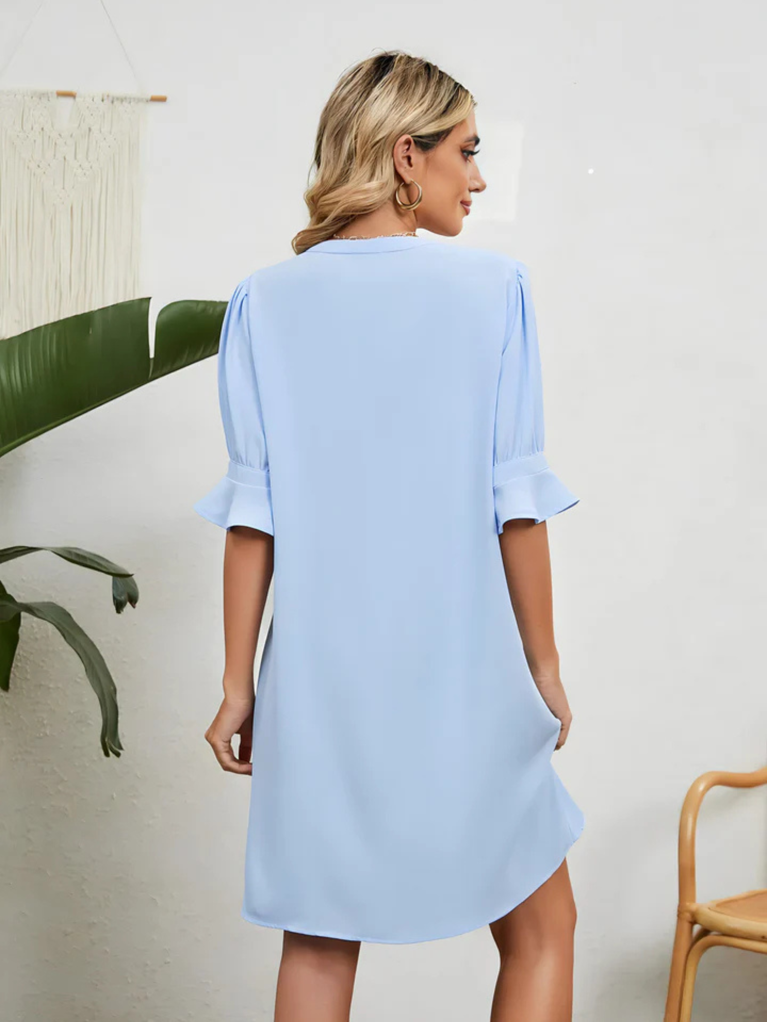 W&N™ | Casual Loose Pleated Knee Length Dress