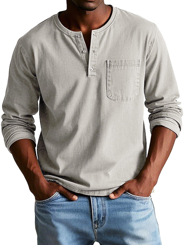 W&N™ | Casual Henley Long-Sleeve Shirt