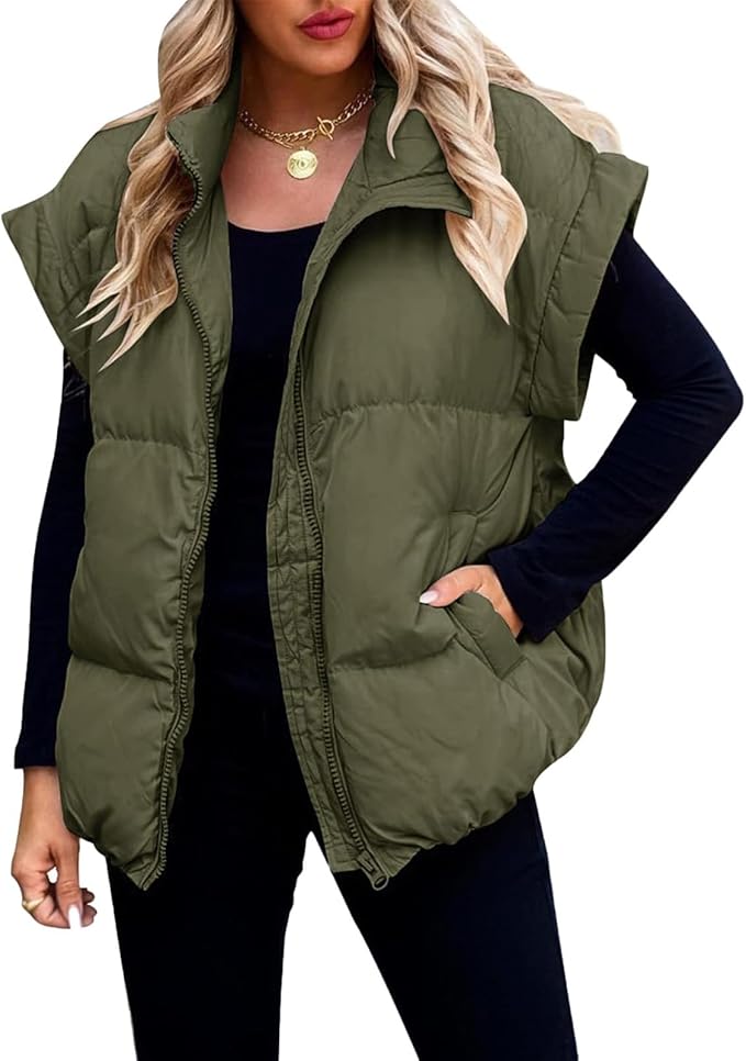 W&N™ | Warm Soft Puffer Plain Short Sleeve Jacket