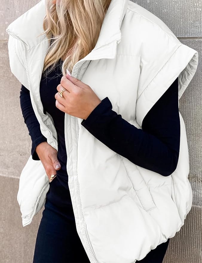 W&N™ | Warm Soft Puffer Plain Short Sleeve Jacket