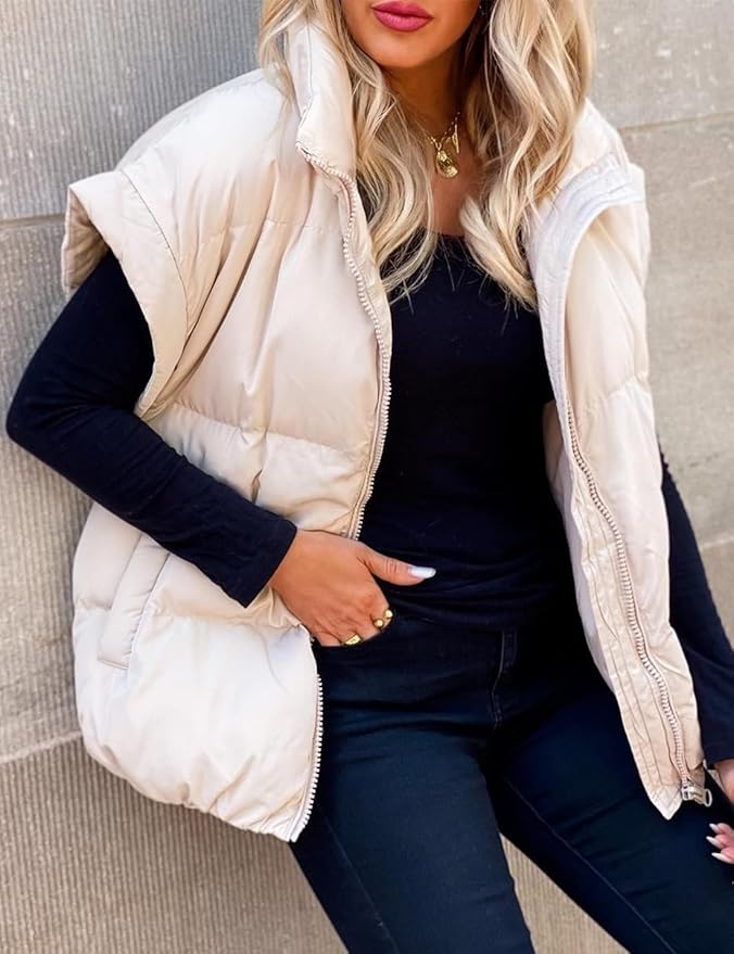 W&N™ | Warm Soft Puffer Plain Short Sleeve Jacket