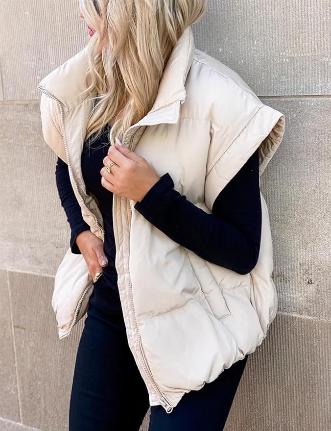 W&N™ | Warm Soft Puffer Plain Short Sleeve Jacket