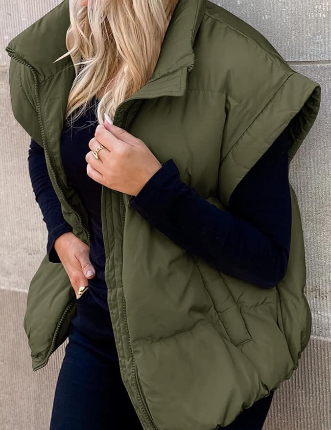 W&N™ | Warm Soft Puffer Plain Short Sleeve Jacket