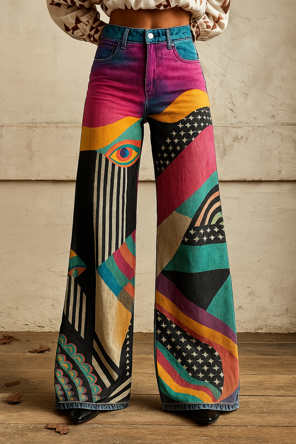 W&N™ | Stylish Wide-Leg Graphic Pants