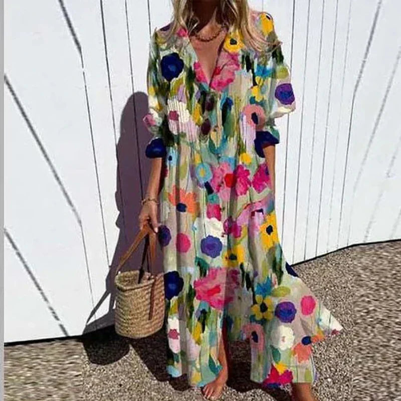 W&N™ | Bohemian Puff Sleeve Maxi Dress