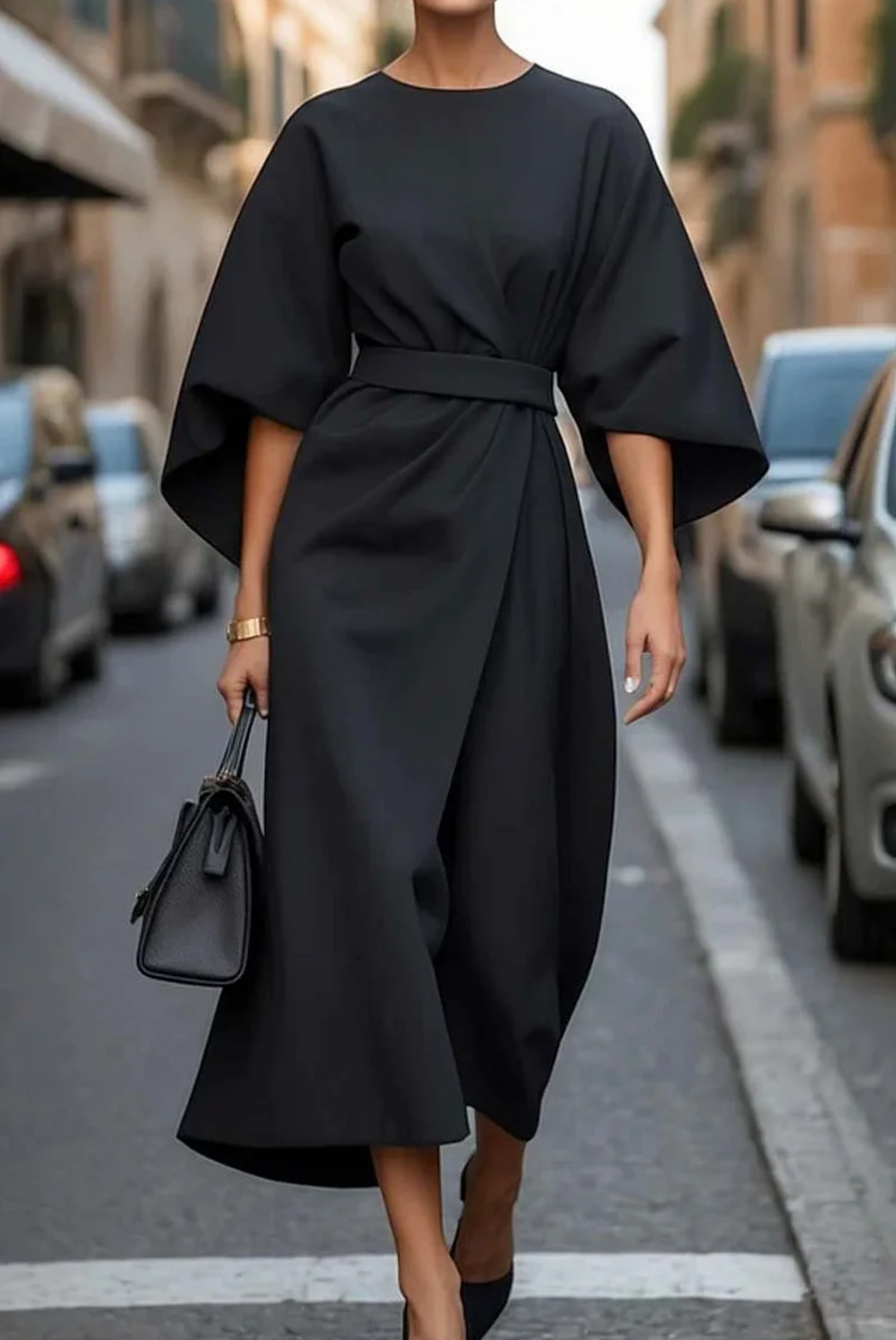 W&N™ | Maxi Length Evening Dress with Belt