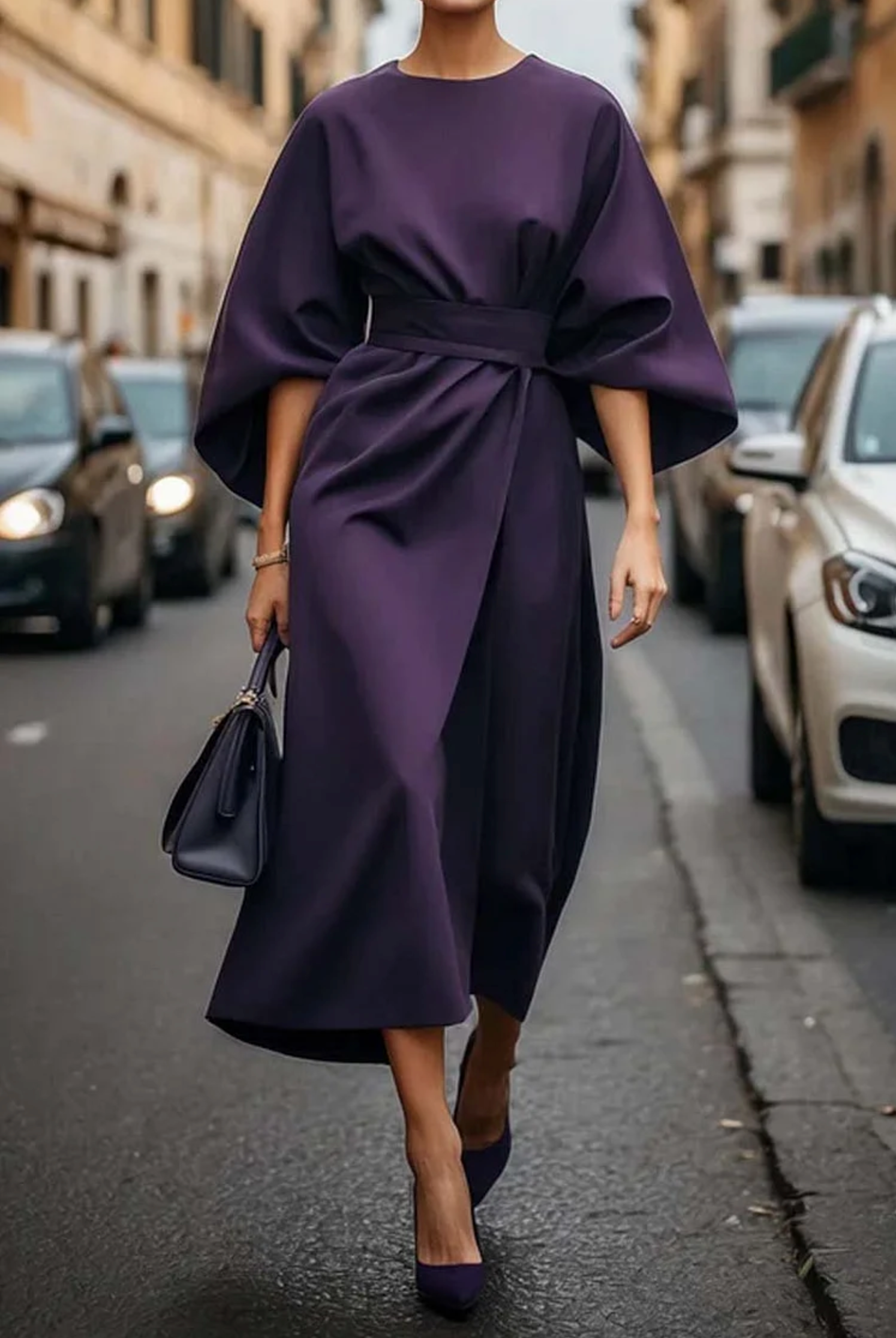 W&N™ | Maxi Length Evening Dress with Belt