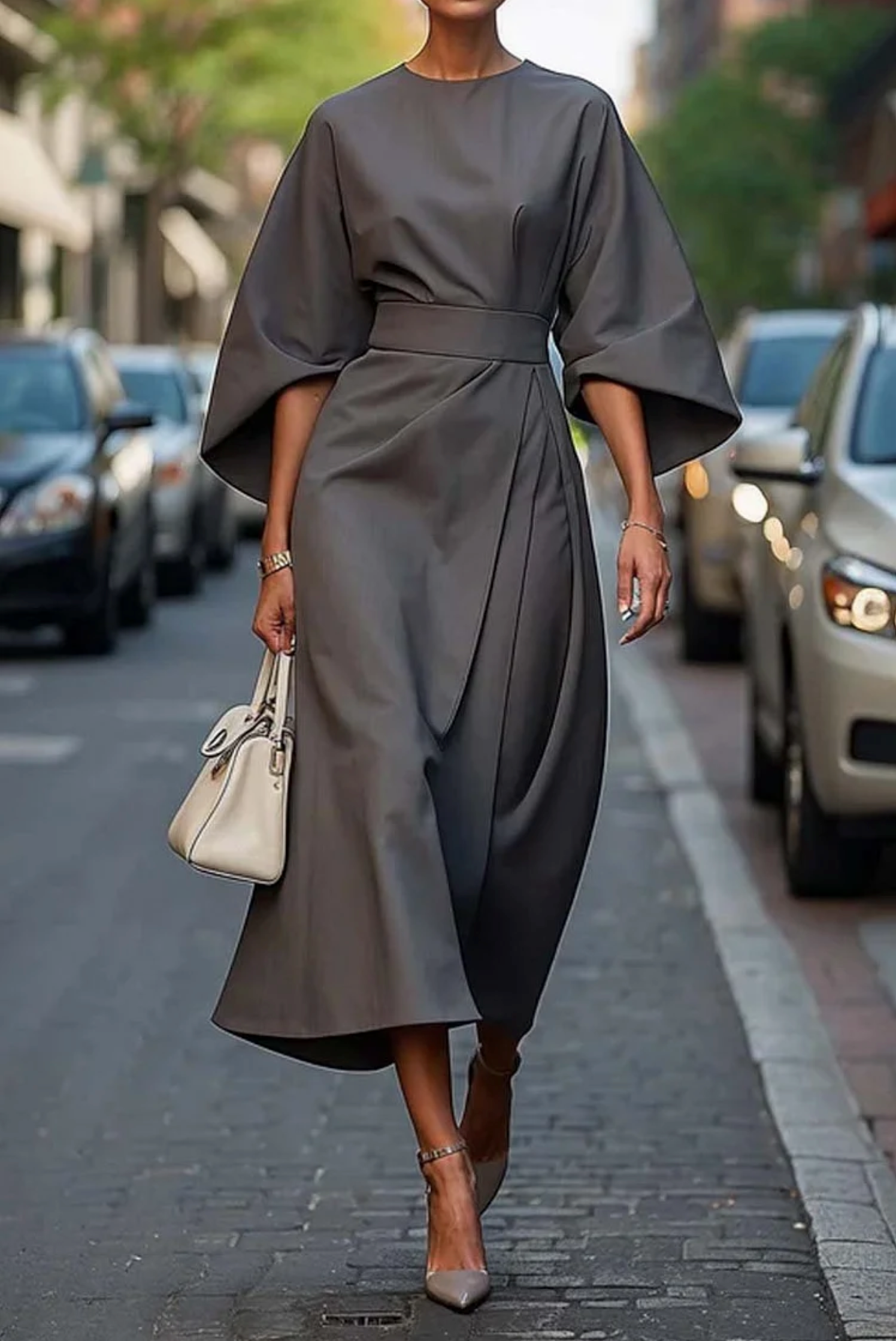 W&N™ | Maxi Length Evening Dress with Belt