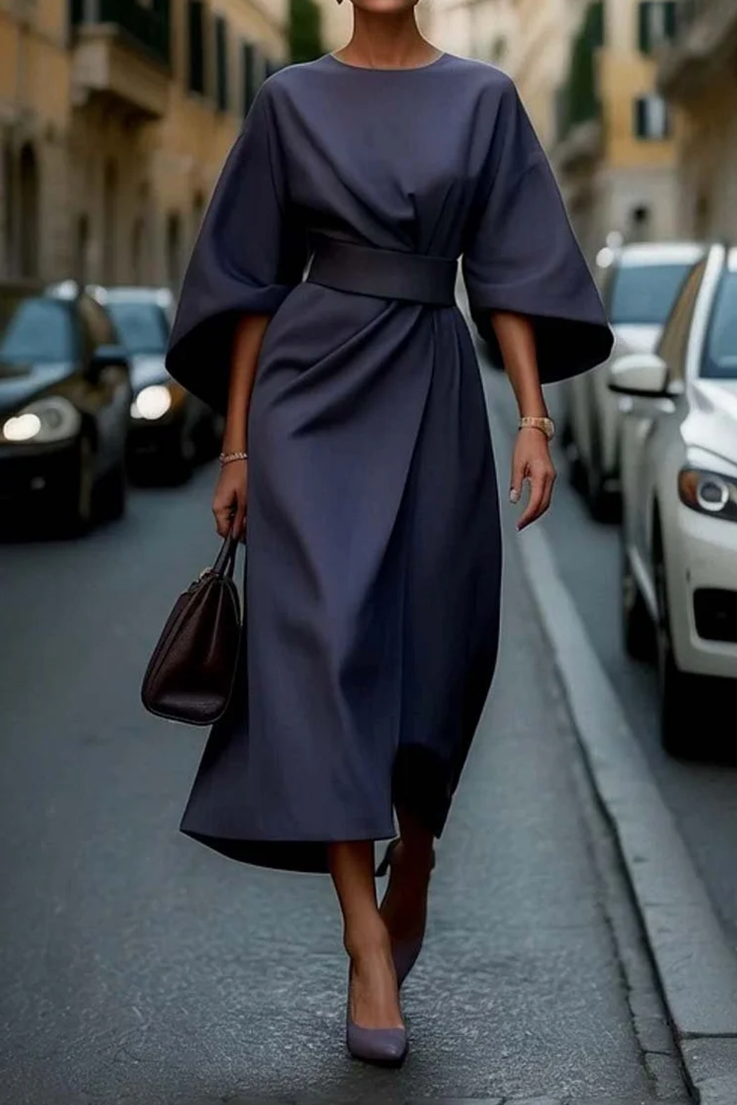 W&N™ | Maxi Length Evening Dress with Belt
