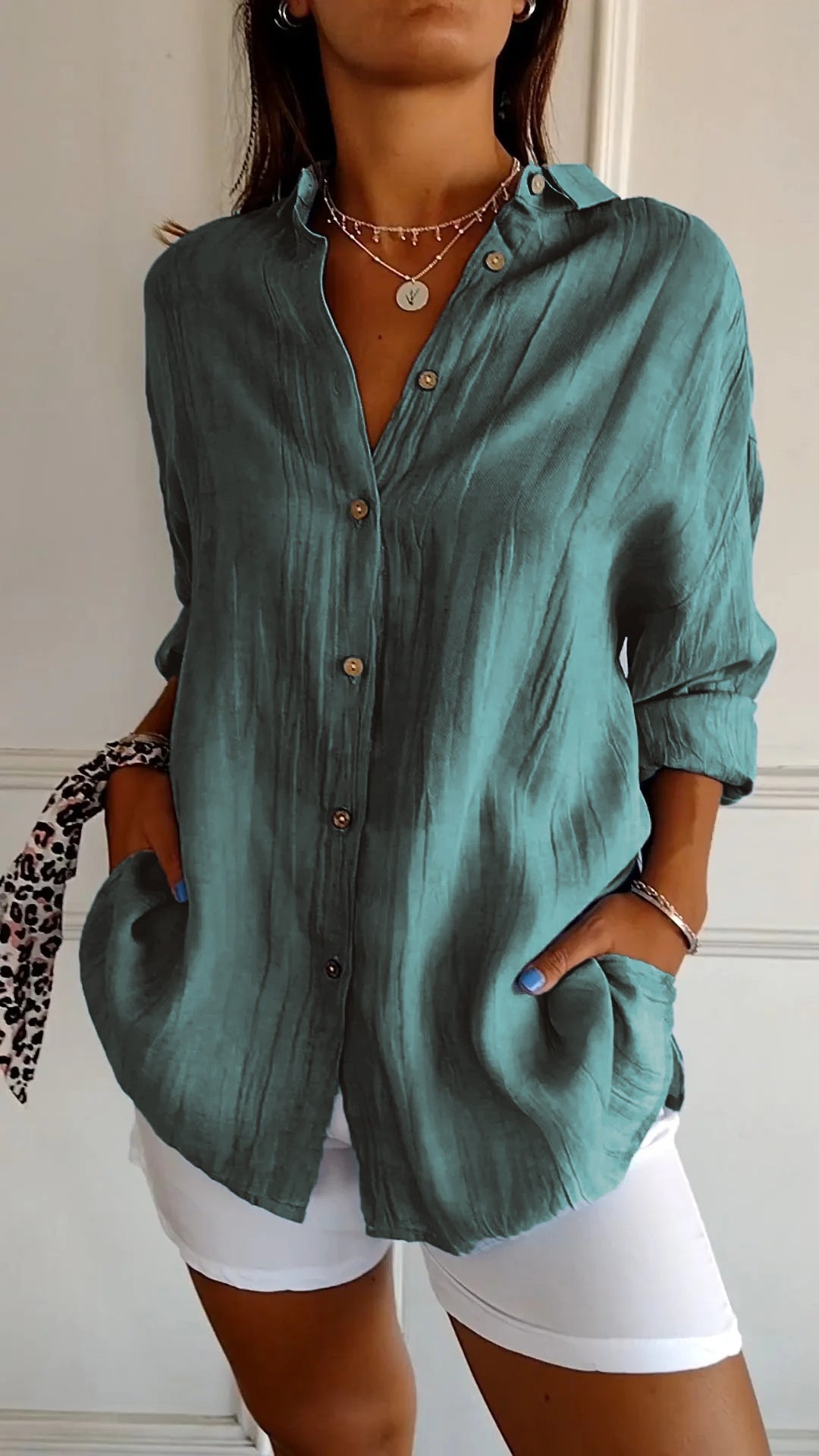 W&N™ | Elegant Solid Color Commuter Blouse