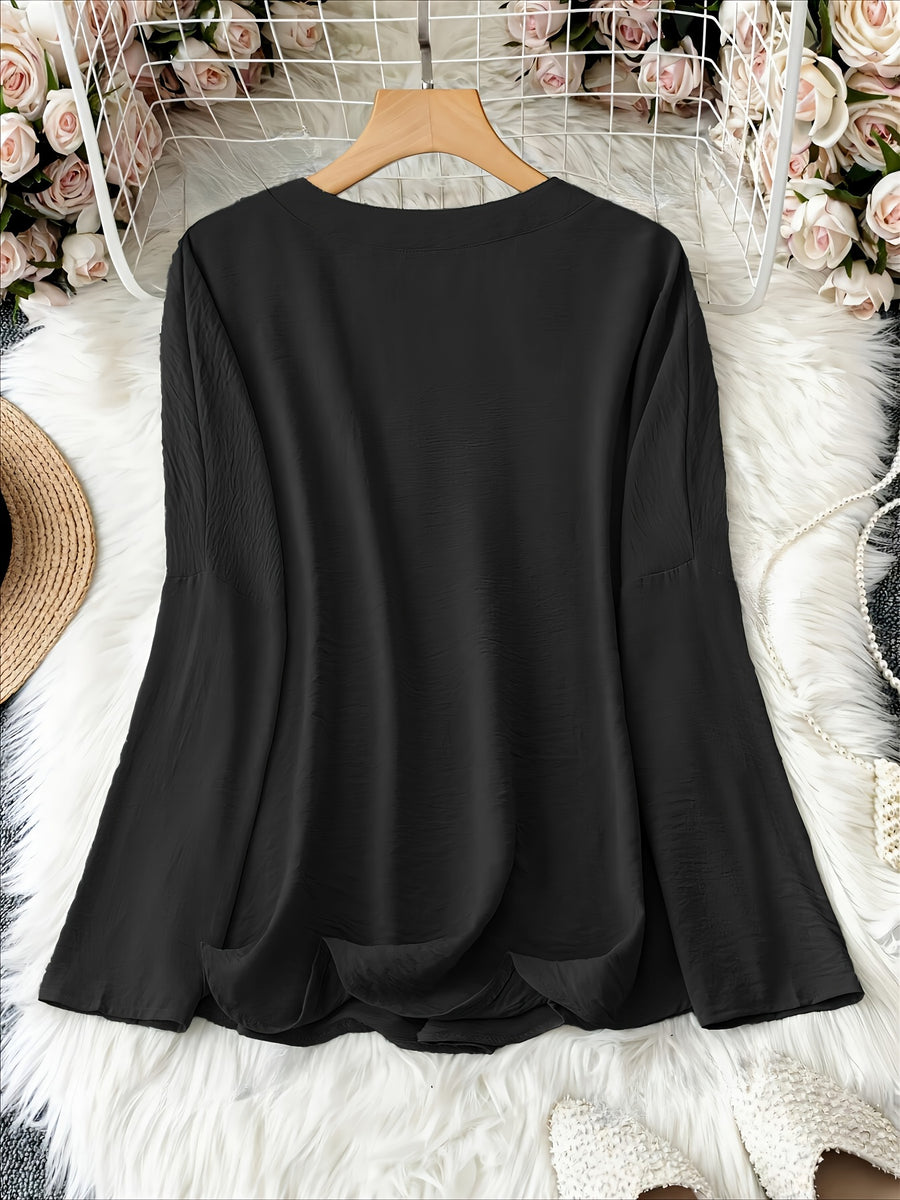 W&N™ | V NECK AND LONG SLEEVE BLOUSE