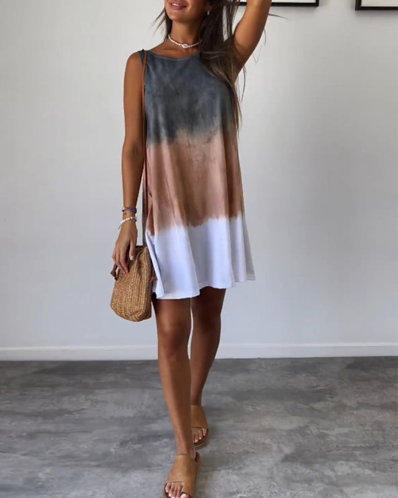 W&N™ | Gradient Tie Dye Print Mini Dress