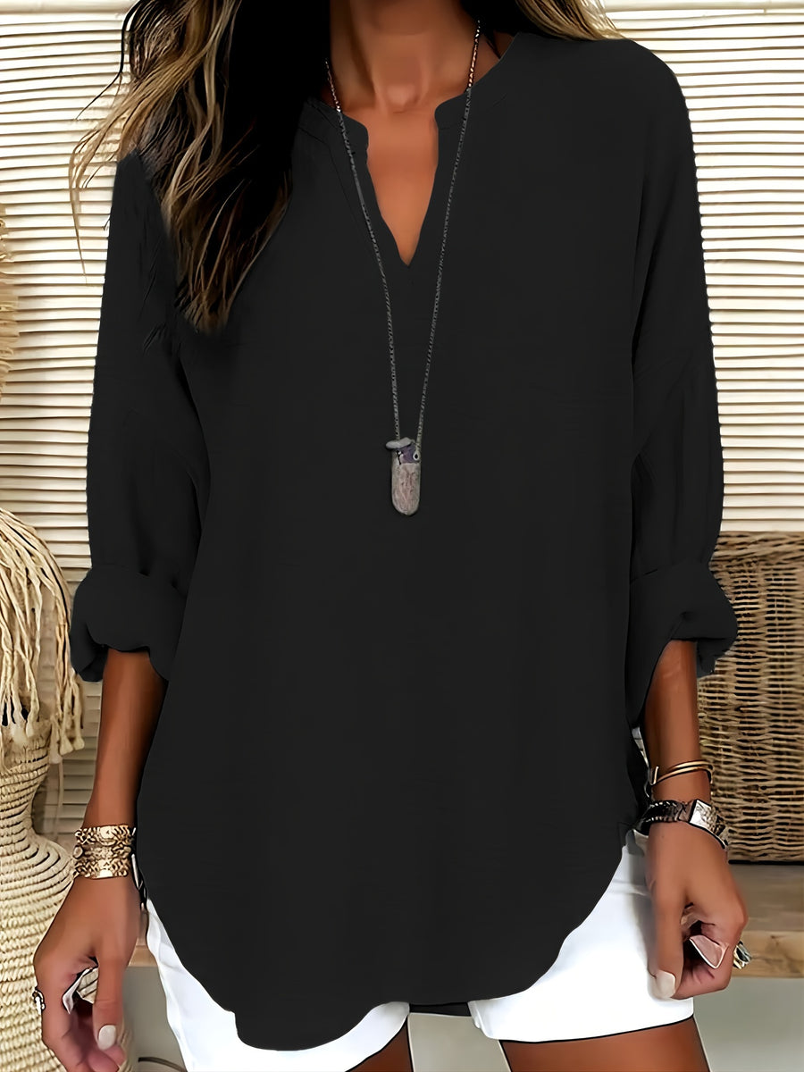 W&N™ | V NECK AND LONG SLEEVE BLOUSE