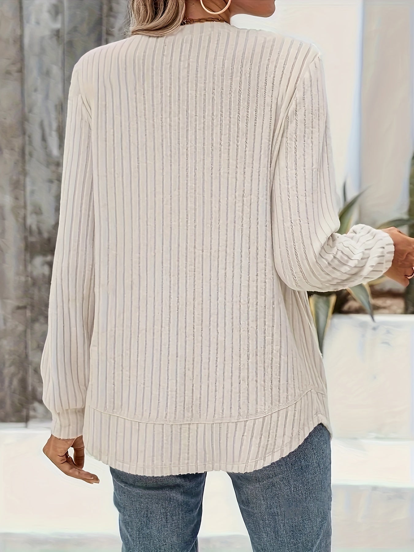 W&N™ | Casual Ribbed Top with Long Sleeves