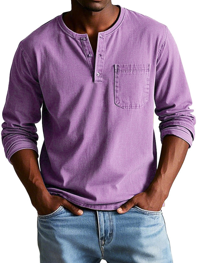 W&N™ | Casual Henley Long-Sleeve Shirt