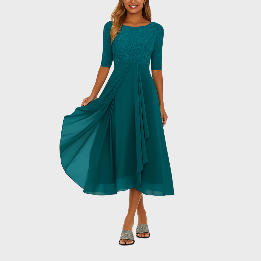 W&N™ | Elegant Lace and Chiffon Dress
