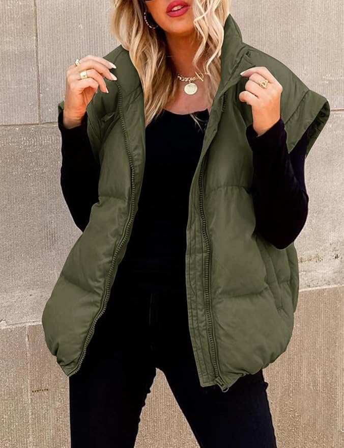 W&N™ | Warm Soft Puffer Plain Short Sleeve Jacket