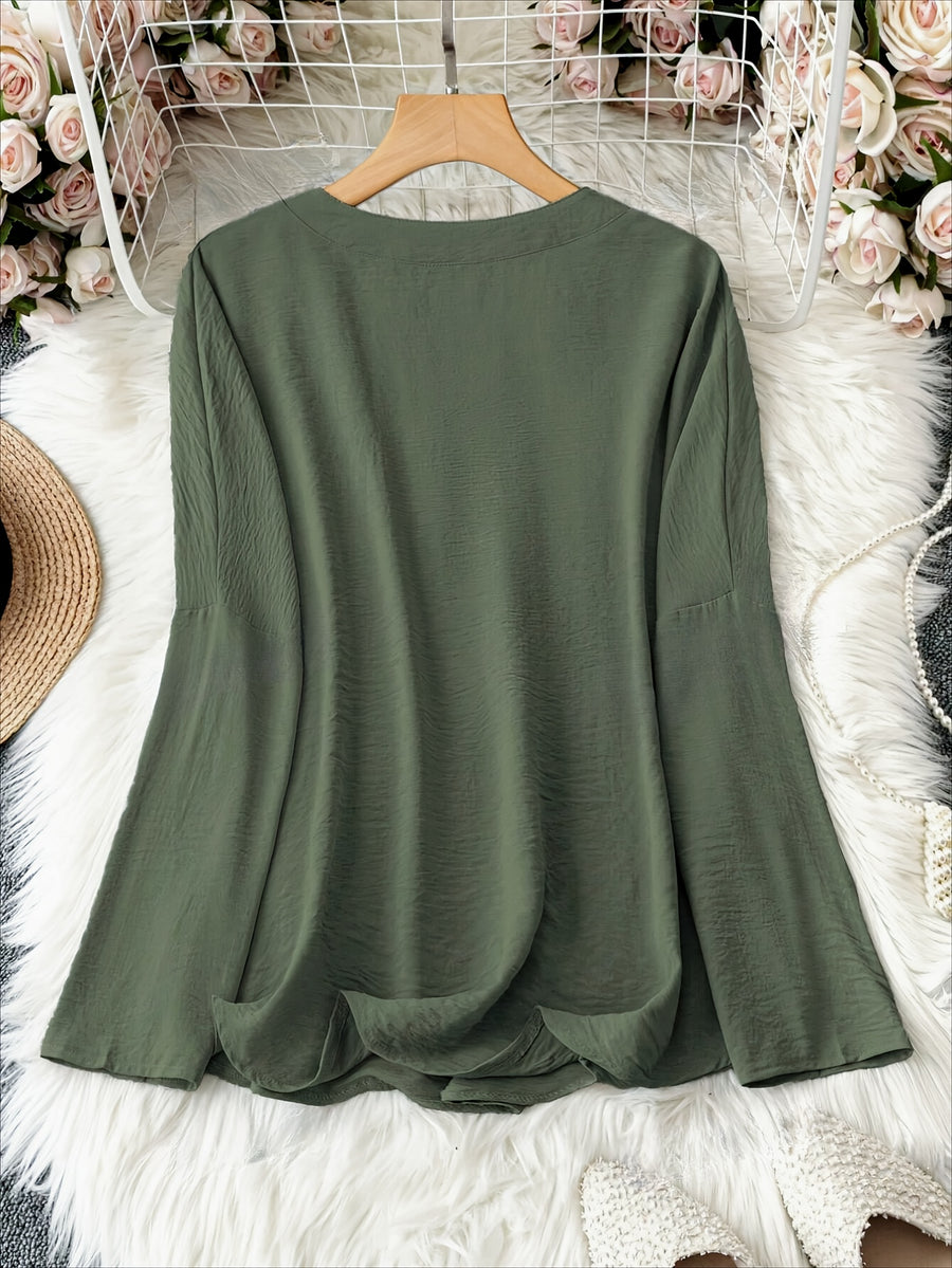W&N™ | V NECK AND LONG SLEEVE BLOUSE
