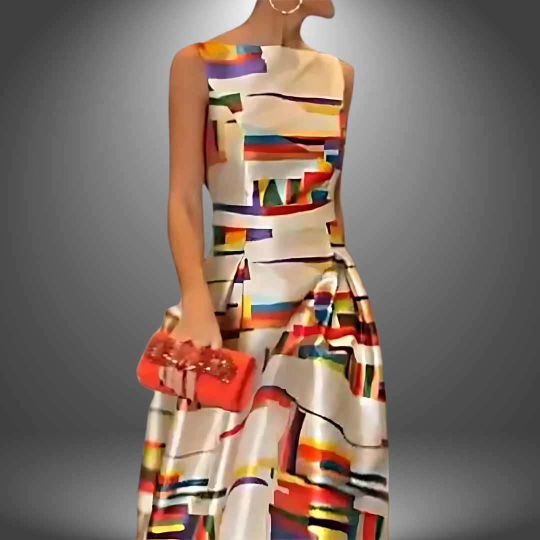 W&N™ | Bold Geometric Print Maxi Dress