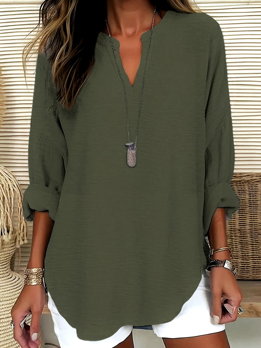 W&N™ | V NECK AND LONG SLEEVE BLOUSE