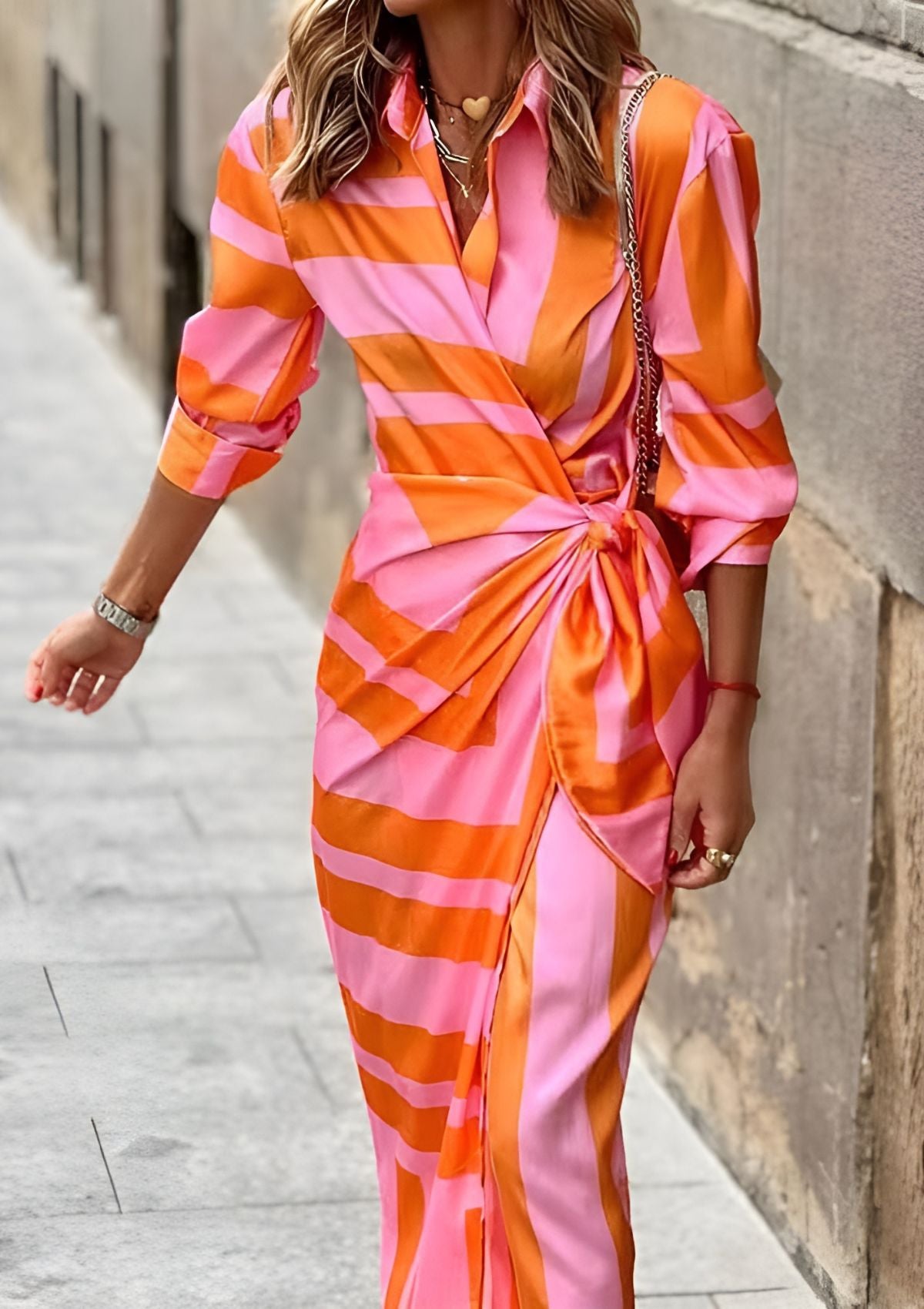 W&N™ | Printed Waist-Cinching Shirt Dress