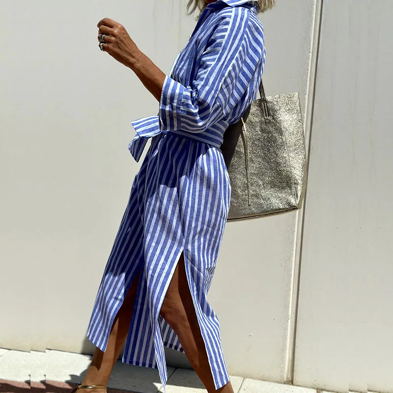 W&N™ | Comfortable Striped Midi Dress