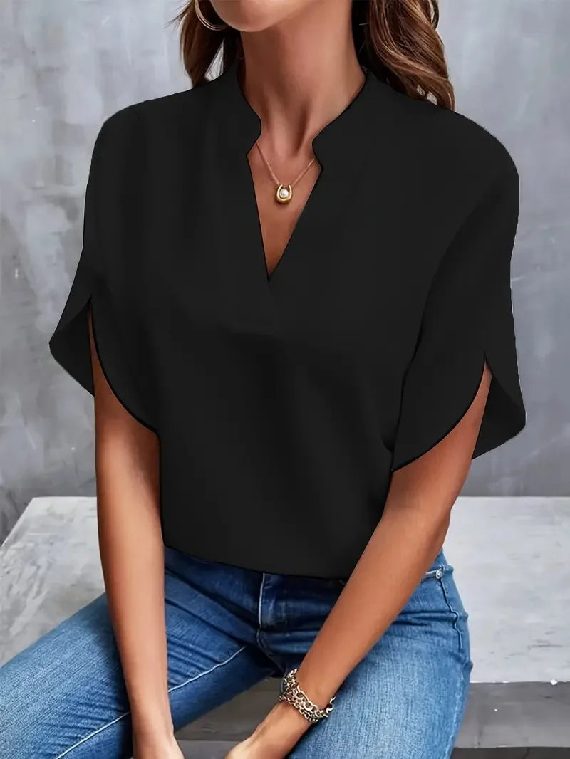 W&N™ | Stylish V-Neck Flowing Blouse