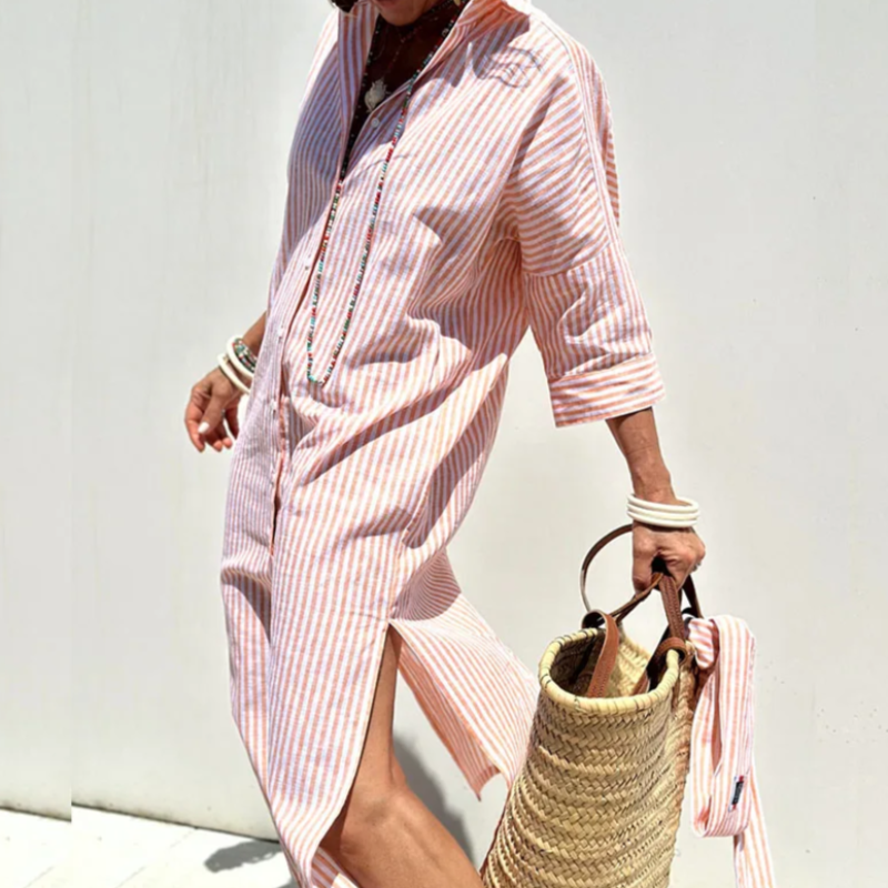 W&N™ | Comfortable Striped Midi Dress