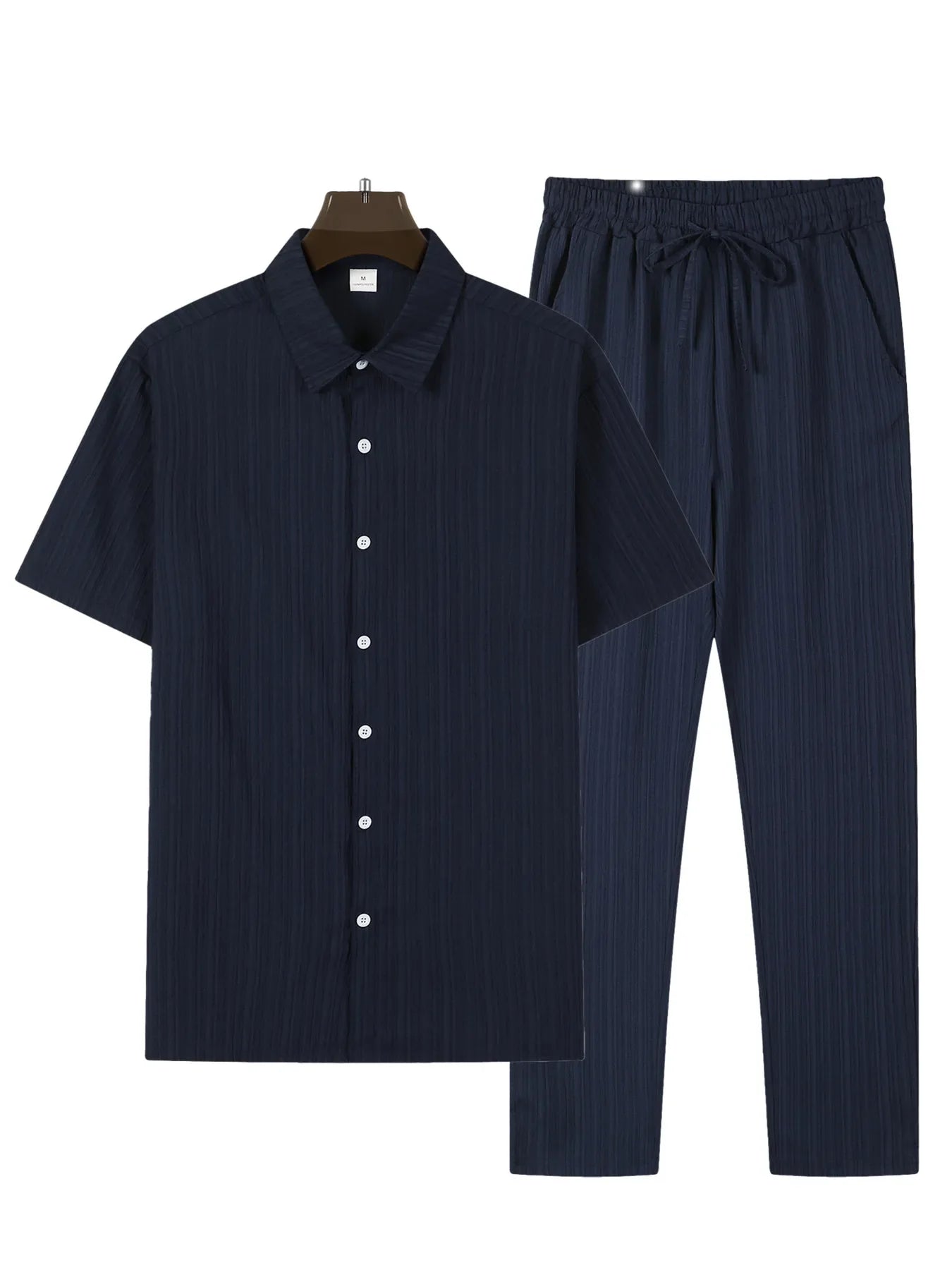 W&N™ | Men’s Casual Two-Piece Striped Set