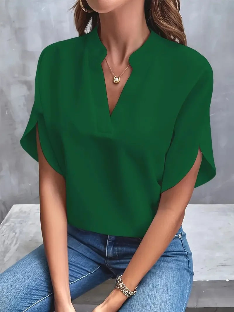 W&N™ | Stylish V-Neck Flowing Blouse