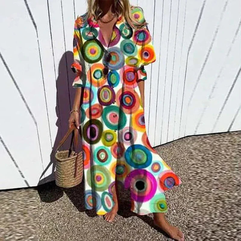 W&N™ | Bohemian Puff Sleeve Maxi Dress