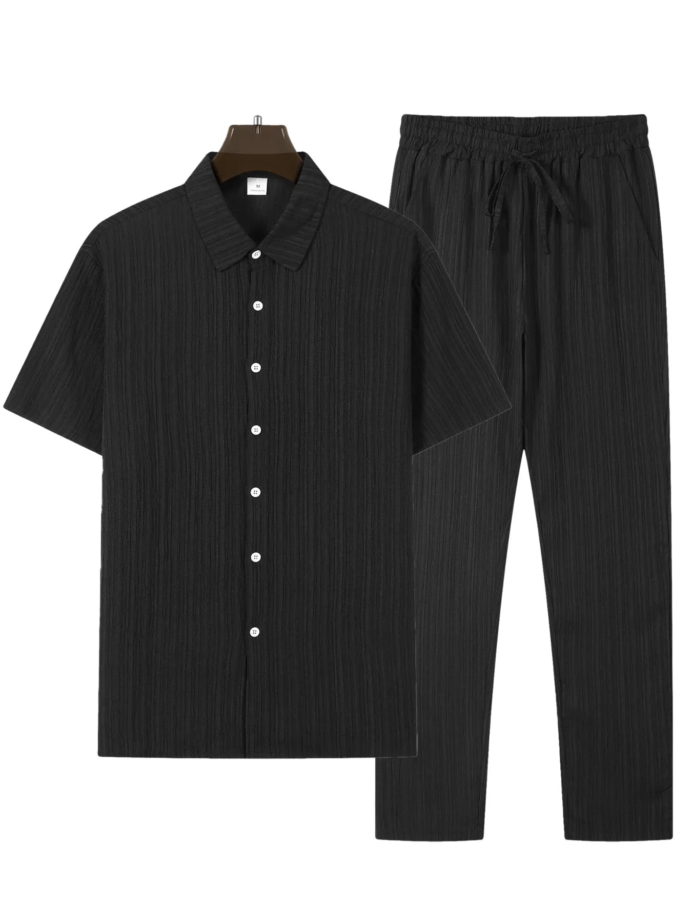 W&N™ | Men’s Casual Two-Piece Striped Set