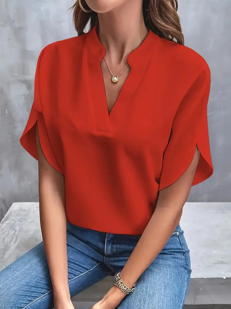 W&N™ | Stylish V-Neck Flowing Blouse