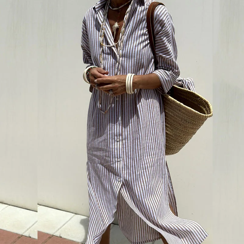 W&N™ | Comfortable Striped Midi Dress