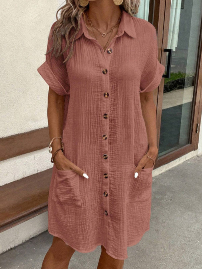 W&N™ | Women’s Retro Cotton Linen Shirt Dress