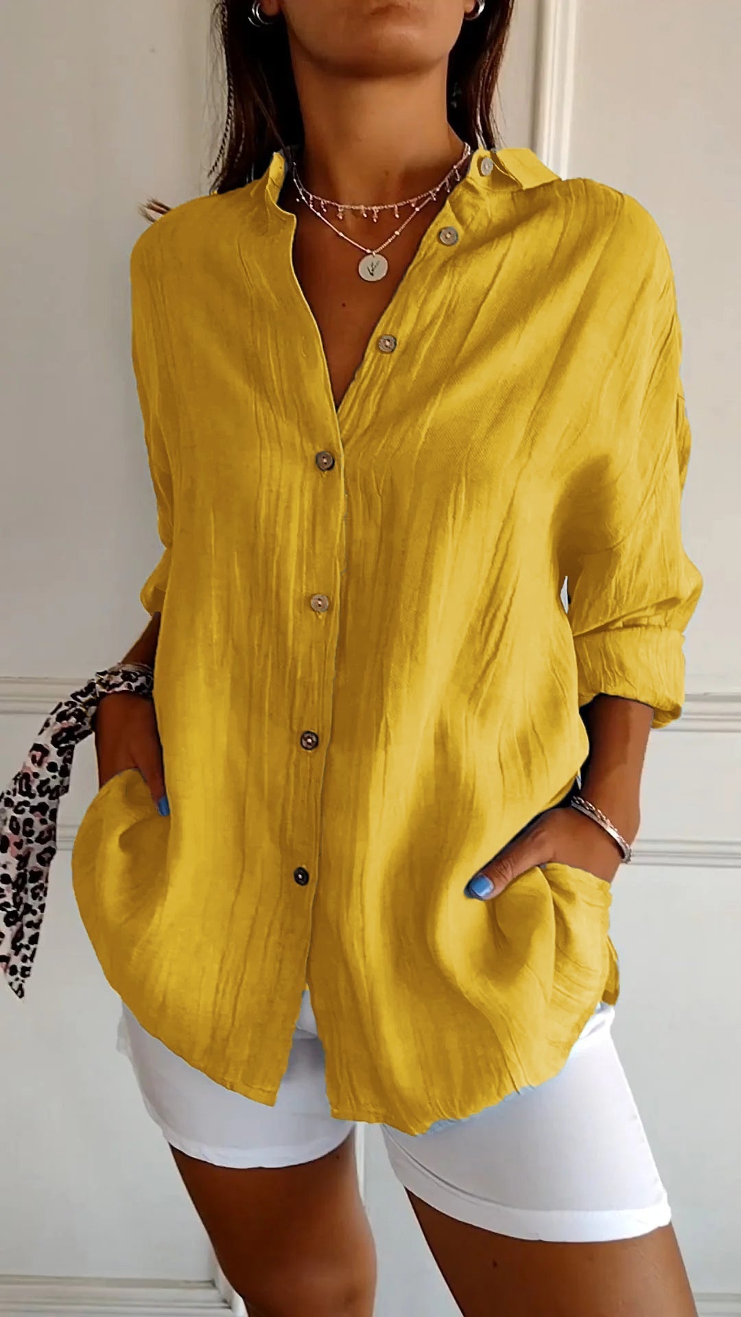 W&N™ | Elegant Solid Color Commuter Blouse
