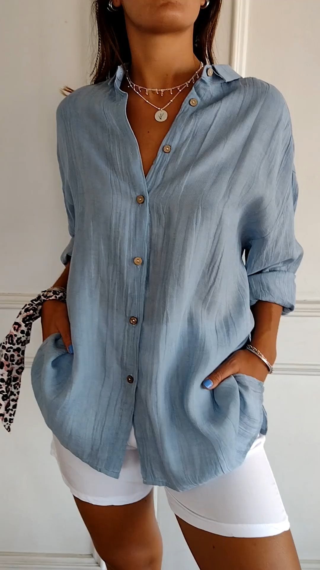 W&N™ | Elegant Solid Color Commuter Blouse