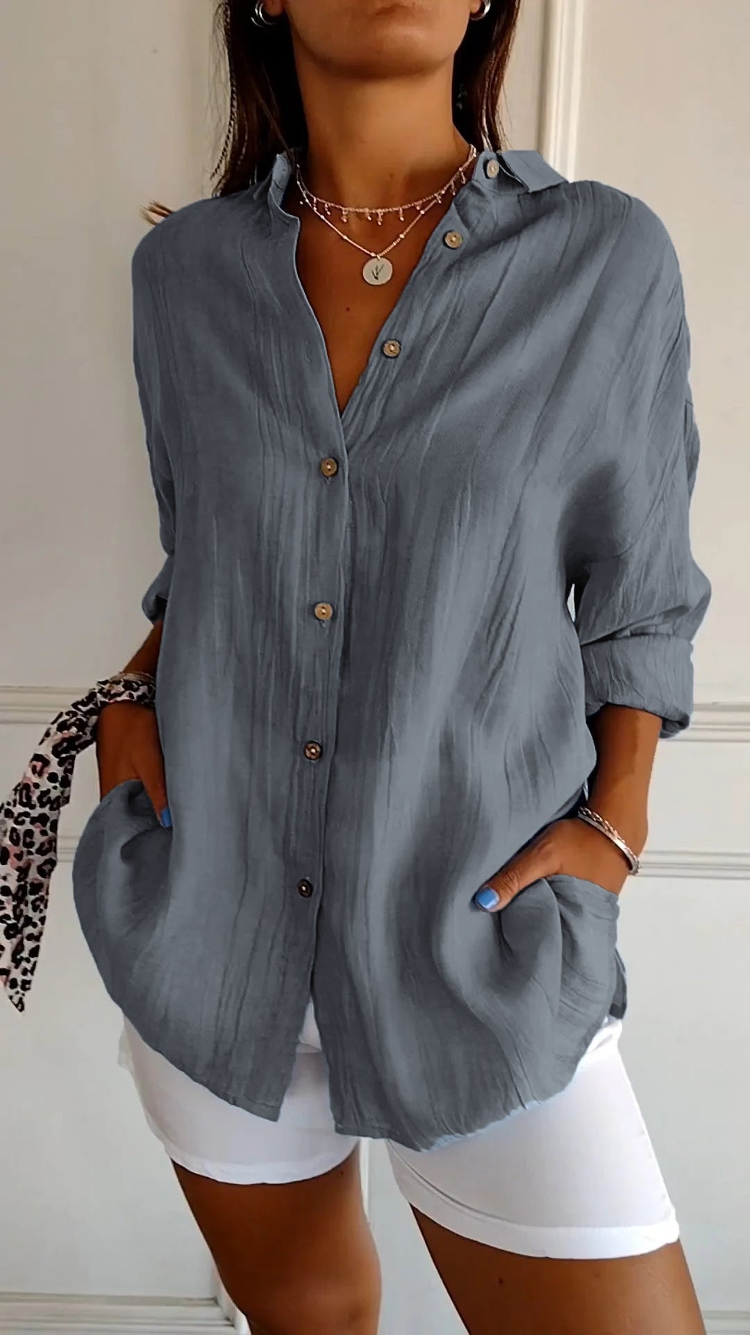 W&N™ | Elegant Solid Color Commuter Blouse