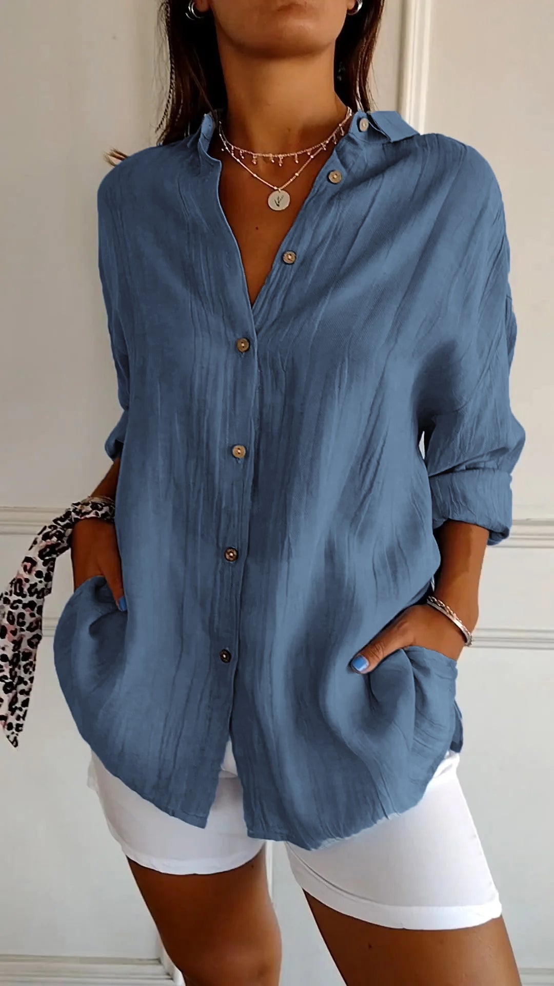 W&N™ | Elegant Solid Color Commuter Blouse