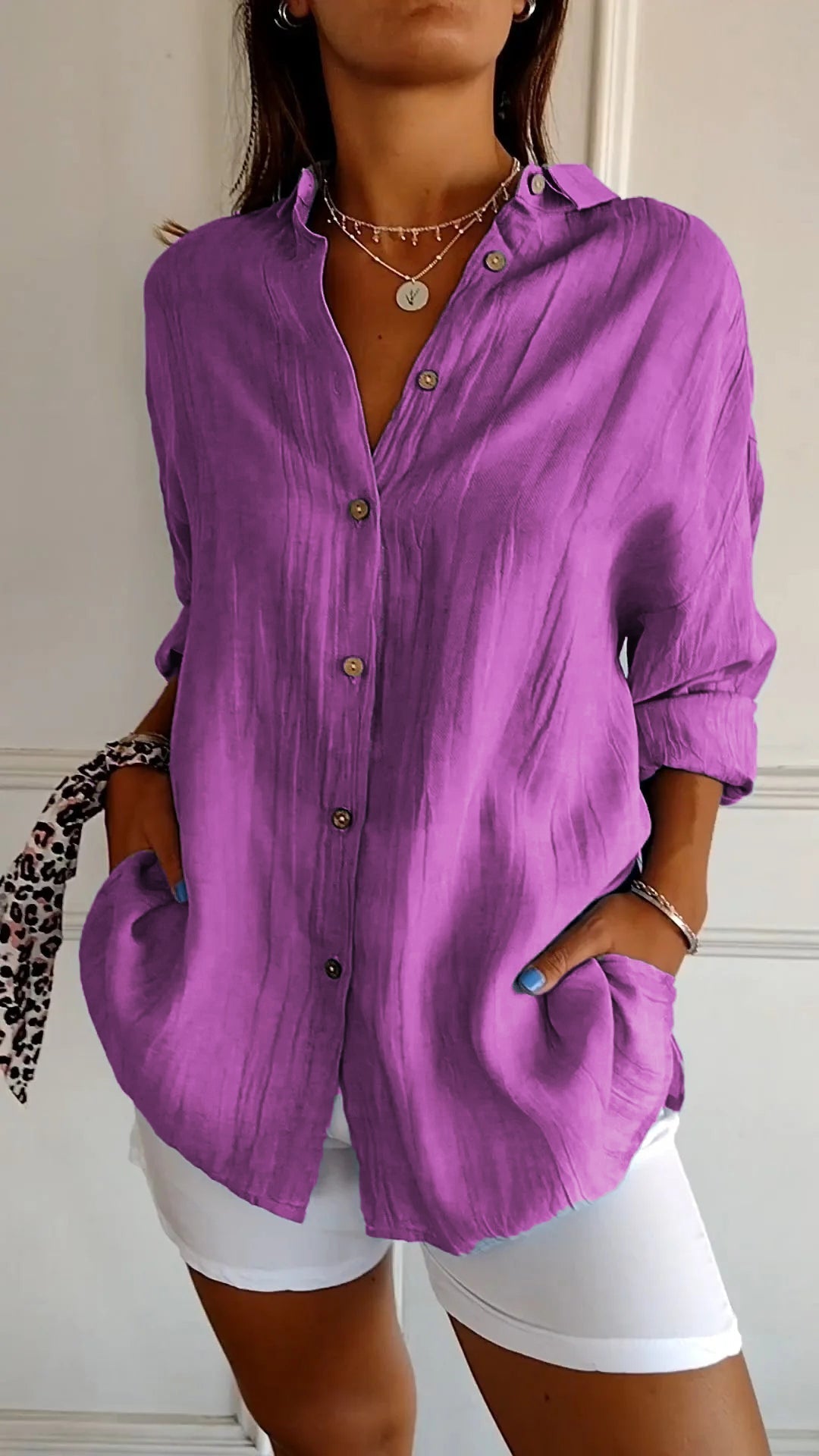 W&N™ | Elegant Solid Color Commuter Blouse