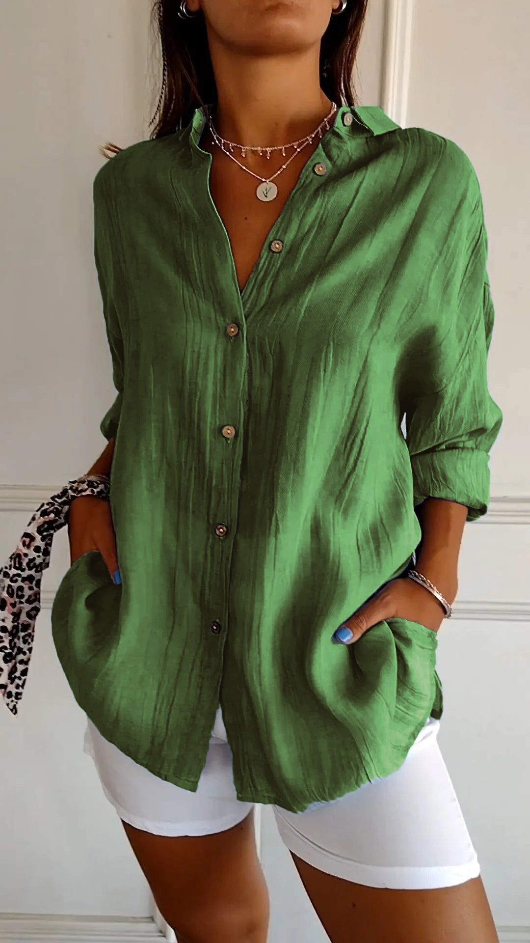W&N™ | Elegant Solid Color Commuter Blouse