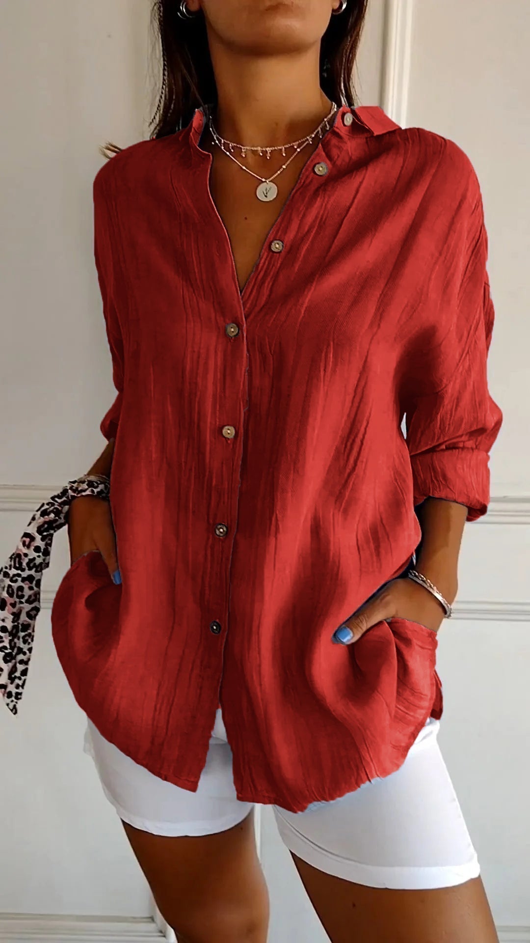 W&N™ | Elegant Solid Color Commuter Blouse