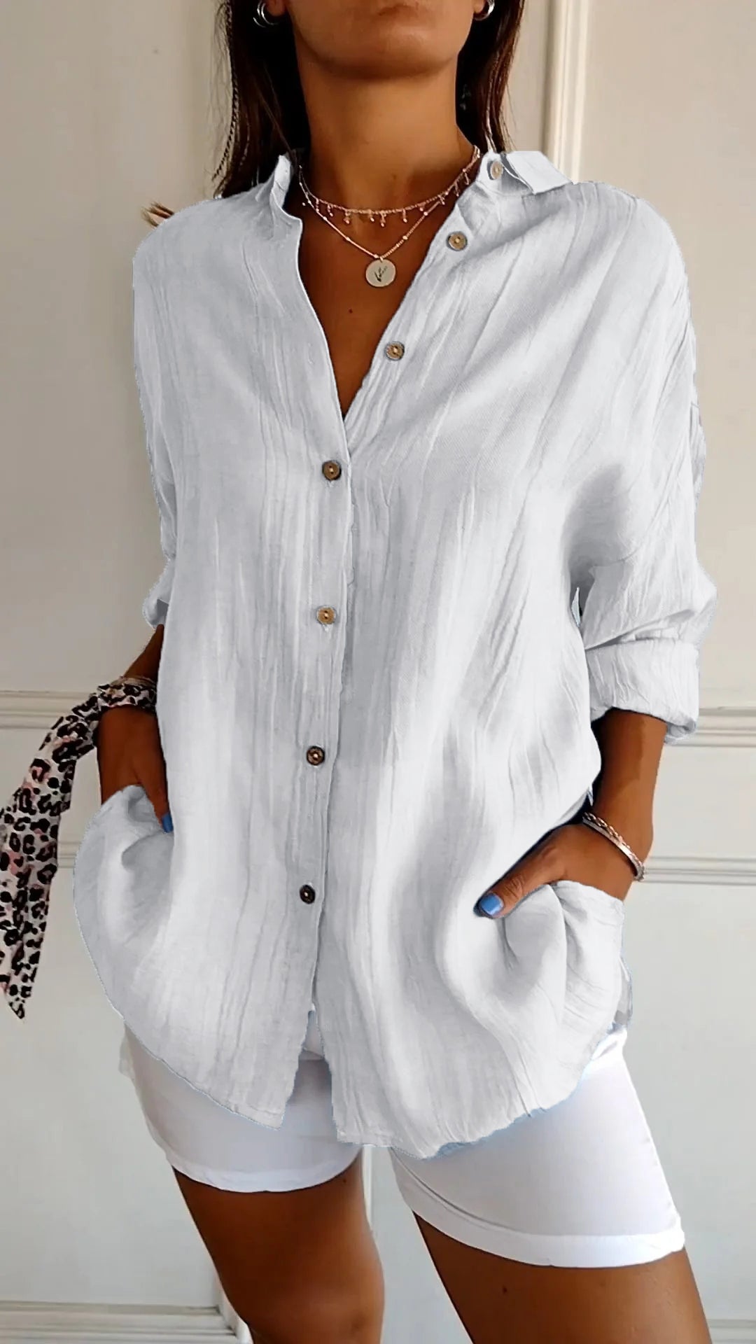 W&N™ | Elegant Solid Color Commuter Blouse